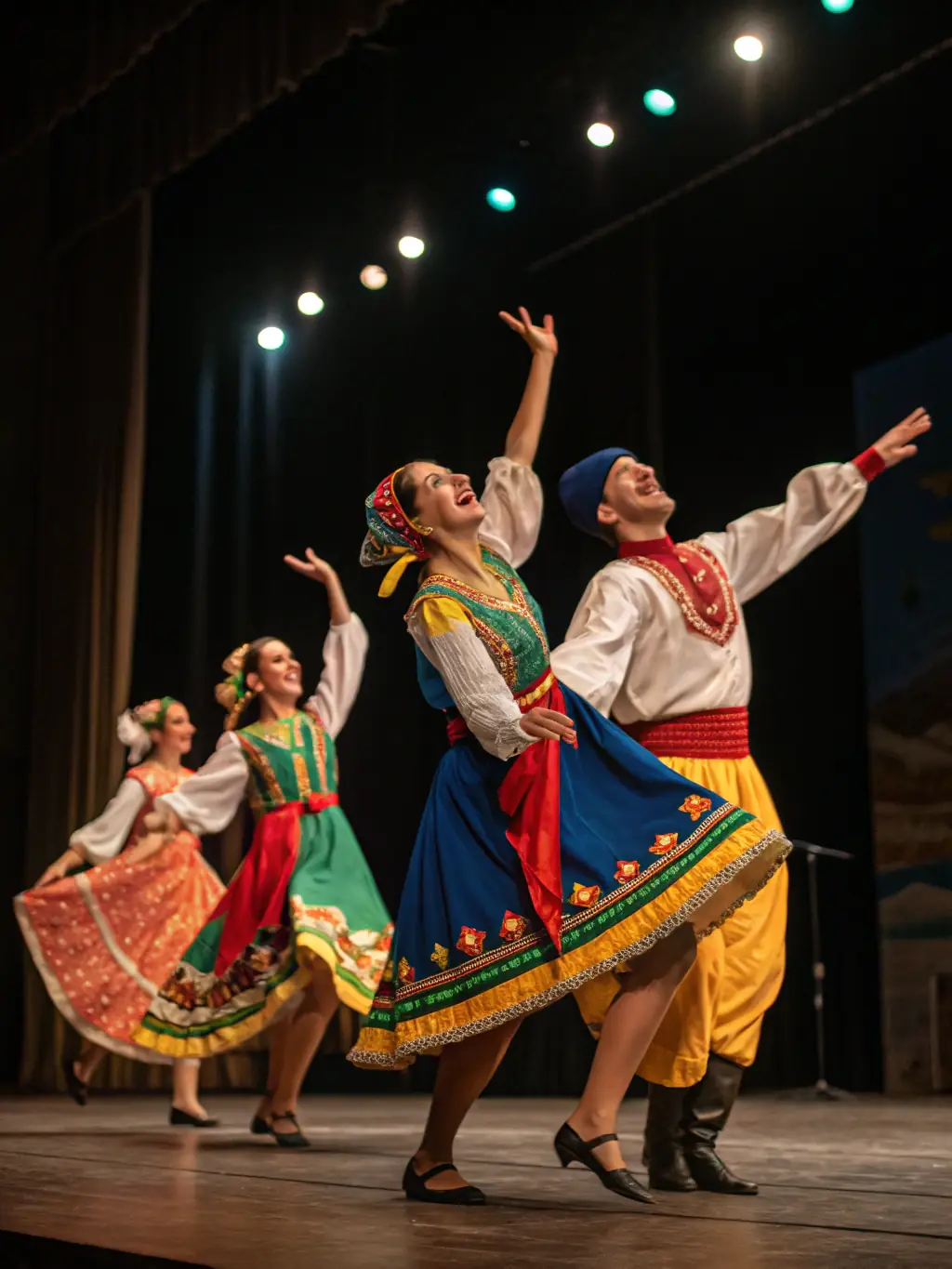 A vibrant photograph capturing a traditional Breton dance performance during a cultural event organized by LEVRAOUEG BREIZH, showcasing regional heritage.